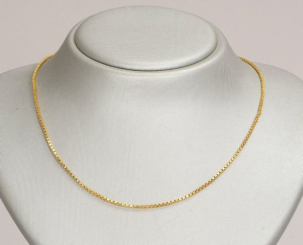 Veneziakette, 585 GG (gest.), mit Steckschließe; Länge 42 cm, Gew. 5,20 g