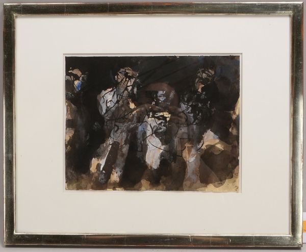 G'Schrey, Paran, 'Ohne Titel', Gouache (um 1963), mit Nachlassstempel, hinter Glas