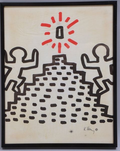 Haring, Keith, 'O.T.', Offset-Lithografie auf Bütten, im Druck sign., hinter Glas ger.