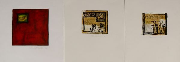 Schindler, Anja (*1963 Bremen, Studium der Kunst an der Uni Bremen und HfK Bremen), 3 Malereien auf