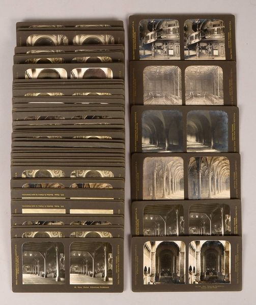 65 Stereoskopien ('Neue Photogr. Ges. A.G.'), 'Europa'/'Orient': versch. Interieurs