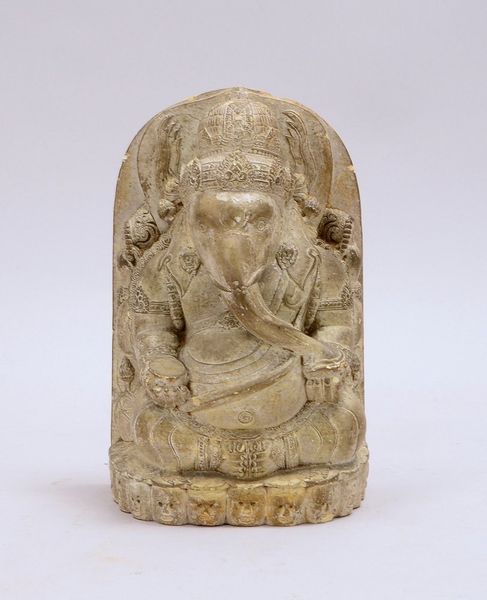 Steinguss-Skulptur (Indien), 'Ganesha'; Höhe 23 cm