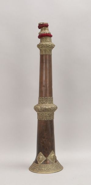 Blashorn., sog. Dungchen, Kupfer/geprägtes Blech, ausziehbar; Länge 70/157 cm