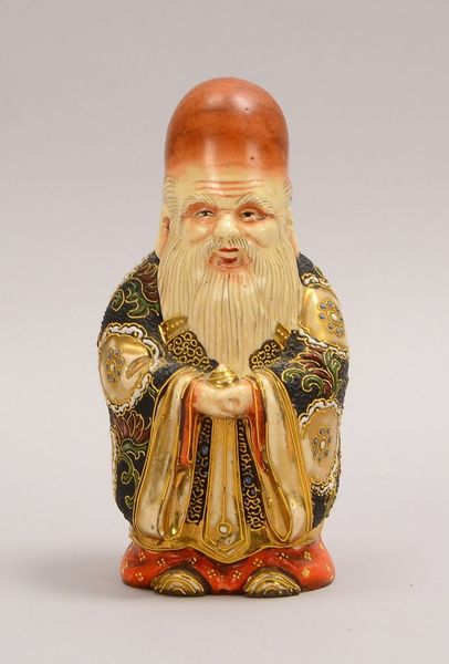 Porzellanfigur (Satsuma/Japan), 'Konfuzius'-Darstellung; Höhe 18 cm