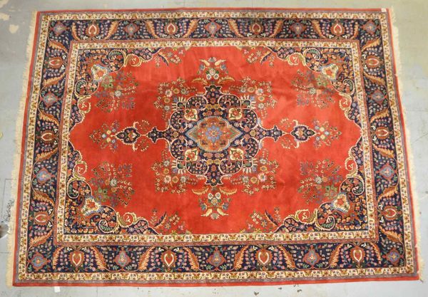 Orientteppich (wohl Indo-Sarough), sehr feste Kn., sehr dichter hoher Flor - guter Zust.