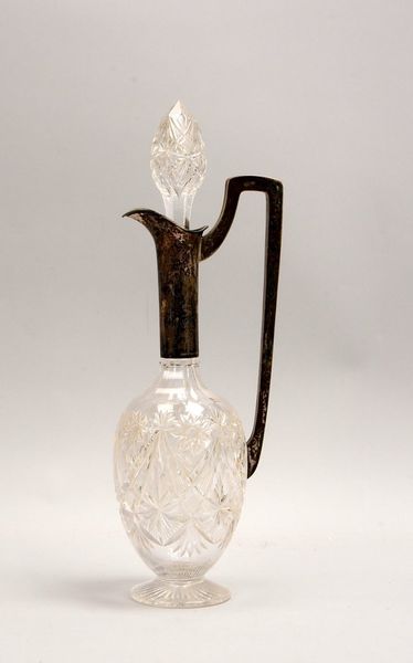Weinkaraffe, Kristallglas geschl., 800 Silber-Montierung, mit Stöpsel; Höhe 41,5 cm