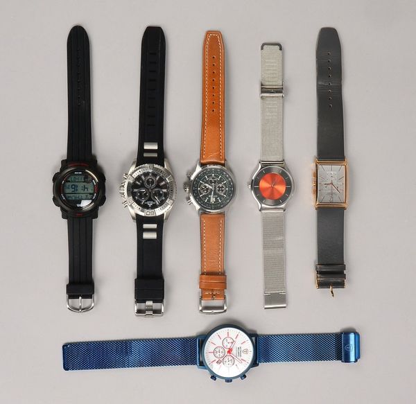 HAU-Konvolut, 6 Stück (Detomaso, Jacques Lemans, Citizen, Montana, u.a.), gepflegter Zust.