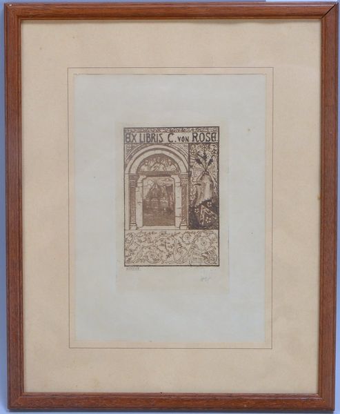 Vogeler, Heinrich, 'Exlibris C. von Rose', Rad., in der Platte sign./mit Bleistift monogr.