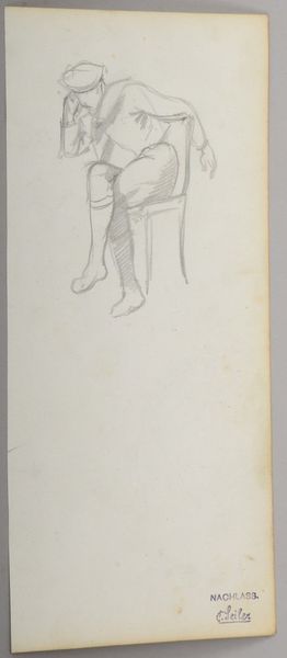 Seiler, Carl W.A., 'Herrenportrait', Bleistiftzeichnung, mit Nachlassstempel