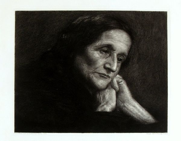 Jahn, Georg, 'Sinnierende Frau', Radierung (um 1900), typografisch bez. - guter Zust.