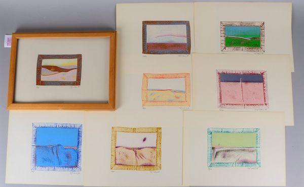 Knopp, Axel, 8 Siebdrucke auf Papier, 'Tuchschaften', Aufl. '28/35'