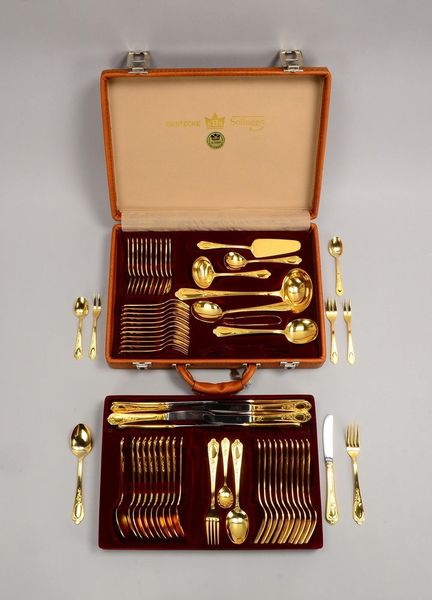 SBS/Solingen, Tafelbesteck, Edelstahl/hartverg, Modellnr. '25', 'Wien', für 12 Pers.