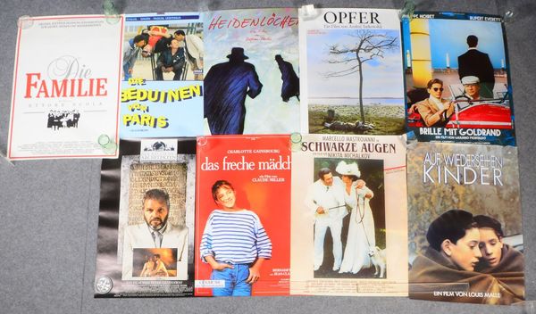 9 Filmplakate (u.a. Italien/Frankr., 1980er J.), 9 Stück: div. Dramen, auch Independent