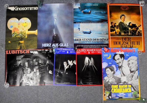8 Filmplakate (u.a. Deutschland/USA, ab 1940er! - 1980er J.), Filmfestspiele, auch Kultregisseure