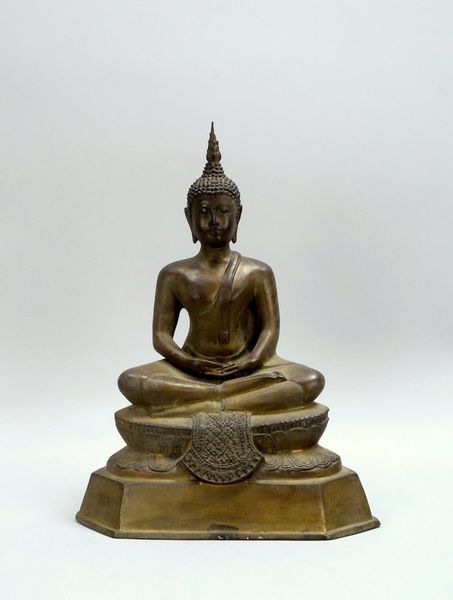 Bronzefigur (Burma), 'Buddha' - in Mudra-Haltung, Hohlguss/mit Stein gefüllt