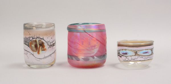 Molnar, Pavel, 3x Künstler-Glasvasen, jeweils signiert; Höhe 6 cm - Höhe 11 cm