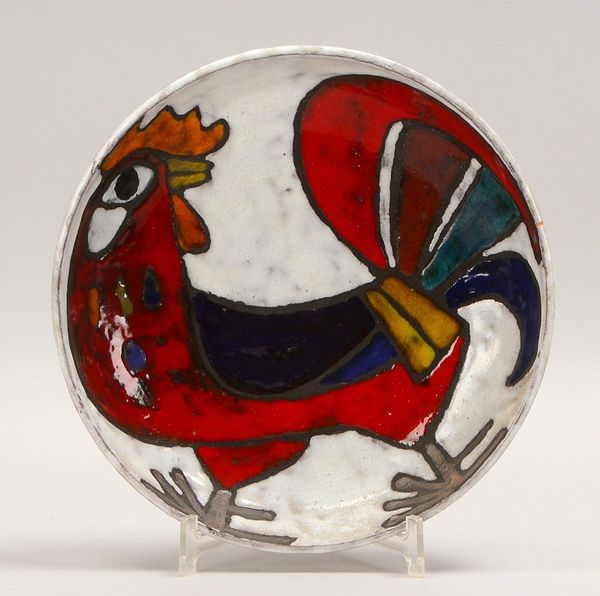 Weichberger, H., figürl. Kerzenhalter, 'Frauendarst.', 1-fl., Keramik farb. glas.; Höhe 27 cm