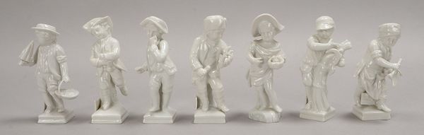 KPM Berlin, 7x allegorische Porz.-Figuren/davon 6x Monatsfiguren, Entw. F.E. Meyer