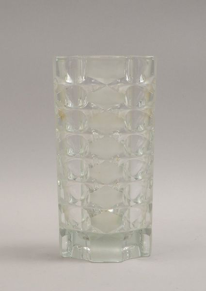 Luminarc (1970er J.), Designer-Glasvase, schweres Kristallglas/part. beschl.