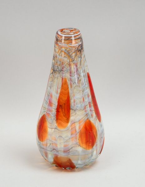Künstlervase, Glas mit farbigen Einschmelzungen; Höhe 33 cm