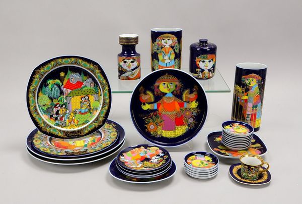Rosenthal, Porz.-Teller, Vasen u.a., Märchen-/Weihnachtsmotive, Entw. B. Wiinblad