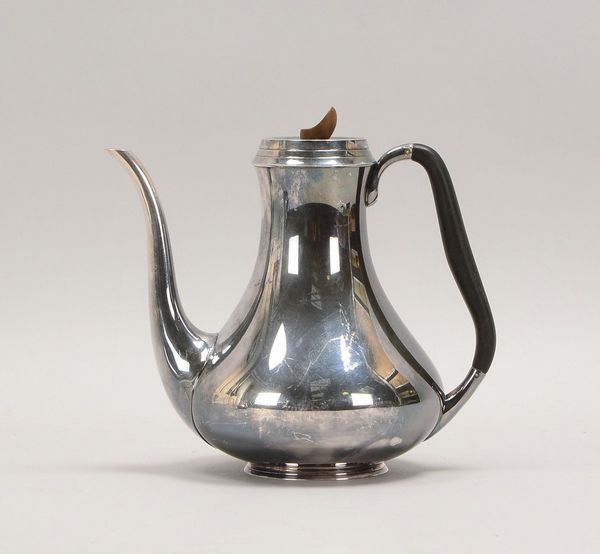 Kaffeekanne (Art déco - Svend Toxværd/DK), 925 Sterlings., Ebenholz-Griff; Gew. 604 g
