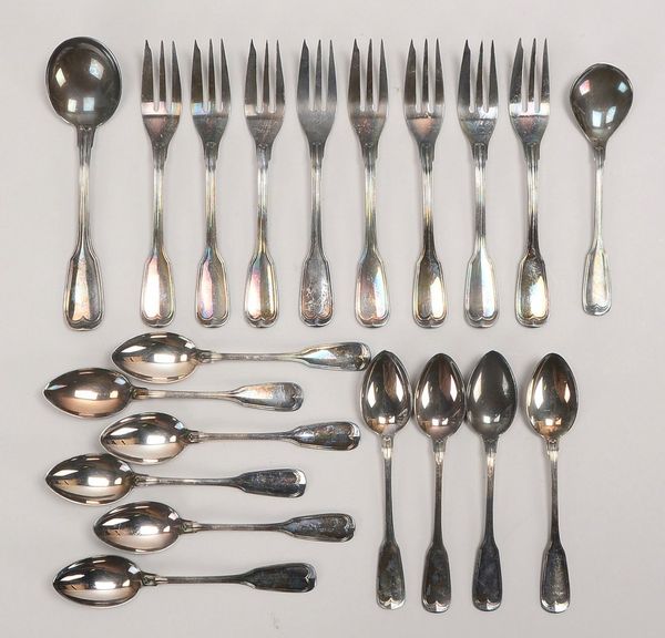 Wilkens-Kaffeebesteck, 800 Silber, Dekor 'Augsburger Faden', 20-tlg.; Gew. 518 g