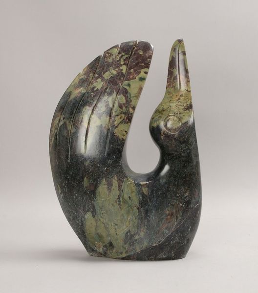 Shona-Skulptur, 'Pelikan', stilis. Serpentinstein-Figur, sign., schwere Ausf.