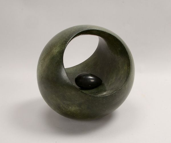 Mukomberanwa, Nesbert, Shona-Skulptur, 'My home', 2-tlg., Serpentin, monogr.
