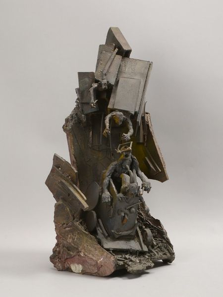 Keramikskulptur, mehrfigurig, 'Höllenfahrt', Keramik met. glasiert, unsign.