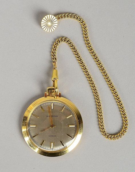 Frackuhr an Kette, 585 GG (gest.), Montresor, Handaufzug; Gew. Uhr 25,10 g, Kette 9,70 g