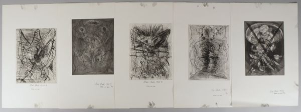 Roth, Dieter, 5x Kaltnadelradierungen, numm., sign./dat.; Blattmaße 56 x 38 cm