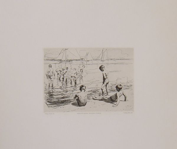 Franck, P., 'Badende Kinder', Radierung, Aufl. unbek., typogr. bez.; Blattmaße ca. 63 x 45 cm