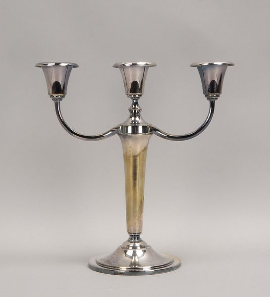 Tischleuchter, 3-flammig, versilbert; Höhe 35,5 cm