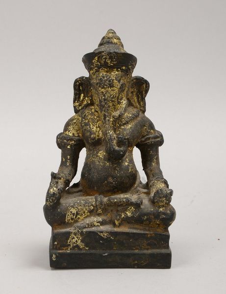 Bronzeskulptur (Indien), 'Ganesha - Elefantengottheit', Hohlguss, restverg.; Höhe 15 cm