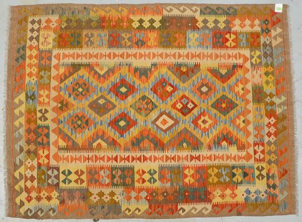 Kelim, fest gewebt, in gutem Zustand; Maße 202 x 152 cm