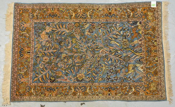 Ghom-Orientbrücke, mittelfeine bis feine Knüpfung, guter Zustand; Maße 160 x 103 cm