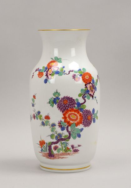 Meissen (I. Wahl), Porzellanvase, im Kakiemon-Dekor, mit Goldrand; Höhe 35 cm