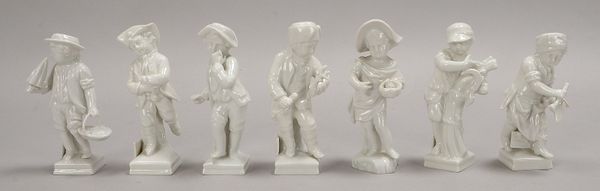 KPM Berlin, 7x allegorische Porz.-Figuren/davon 6x Monatsfiguren, Entw. F.E. Meyer