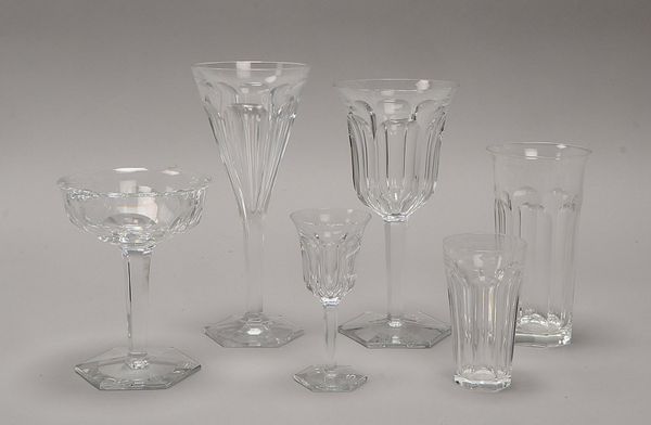 Baccarat, 52-tlg. Gläser-Konvolut (Champagner, Sekt, Rotwein, Wasser, Sherry, Schnaps)