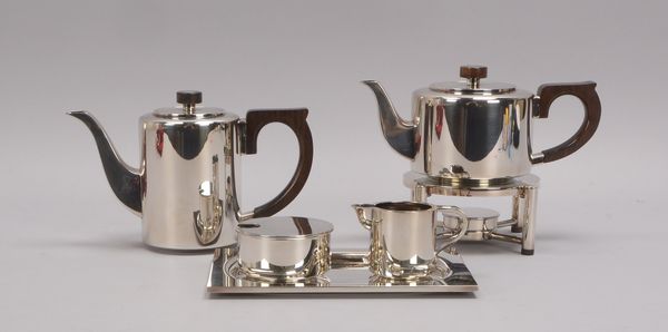 Robbe & Berking, Kaffee-/Teekern, 90er Silberaufl., Form 'Alta', Entw. W. Moll, 6-tlg.