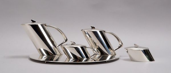 Christoph Widmann/Pforzheim, Kaffee/Teekern, 5-tlg./mit Tablett, 90er Auflage