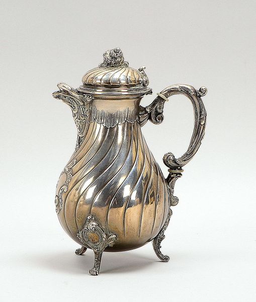 Koch & B., Kaffeekanne, 800 Silber, barocke Form/gedrehte Wandung, partiell rocaill.