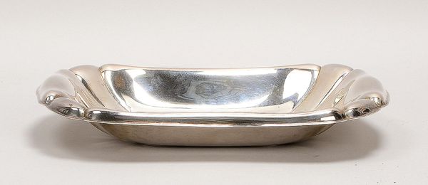 Wilkens, Brotschale, 830 Silber, rechteckig, Maße 5 x 31 x 22 cm, Gew. 403 g