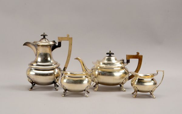 Walker & Hall/Sheffield (Engl.), antiker Kaffee-/Teekern, vers., 4-tlg., klass. Ausf.