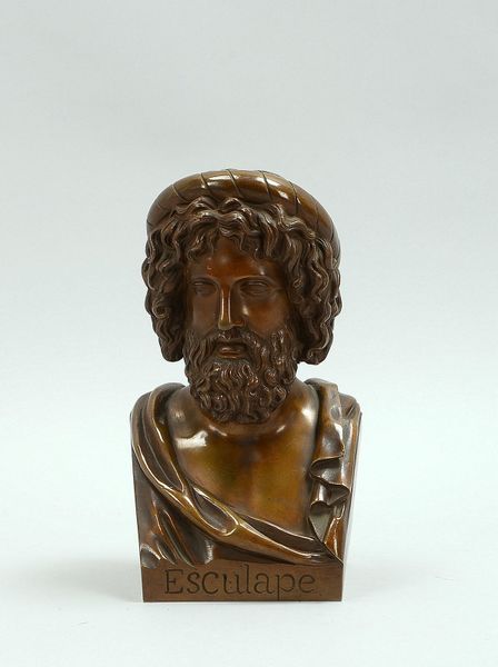 Chardigny, P.J., Bronzebüste, 'Esculape', verso sign./dat. '1854', mit Gießerst.; Höhe 23,5 cm
