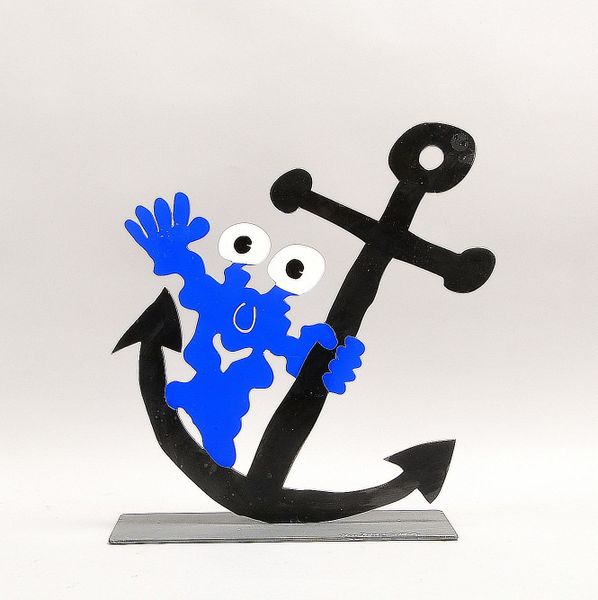 Preller, Patrick, Eisenskulptur, 'Monster auf Anker', Aufl. '16/30', signiert; Höhe 43 cm