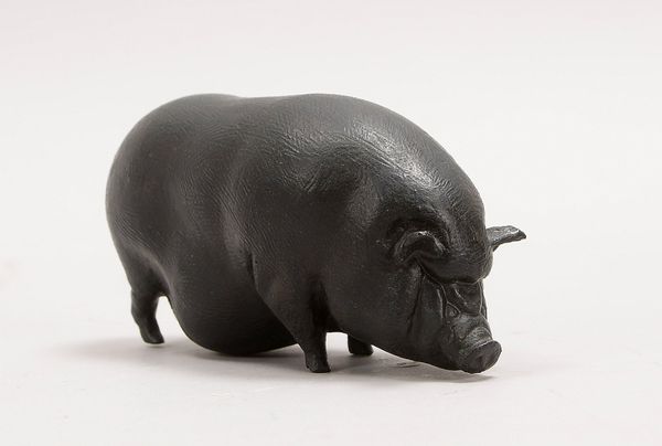 Ranslet, Pia, Bronzeskulptur, 'Hängebauchschwein', monogr.; L. 12 cm