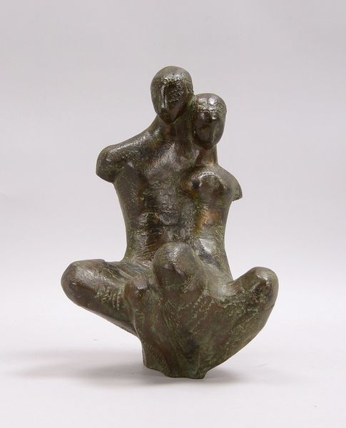 Engelin-Hommes, Gisela, Bronzeskulptur, 'Sitzendes Paar', mit feiner Patina, sign.