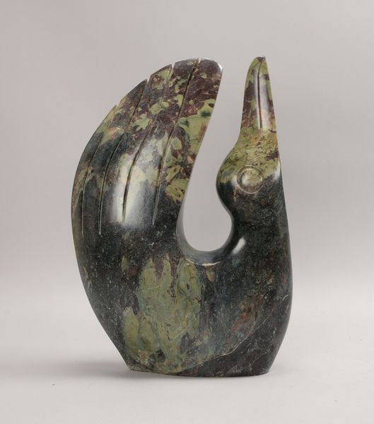 Shona-Skulptur, 'Pelikan', stilis. Serpentinstein-Figur, sign., schwere Ausf.